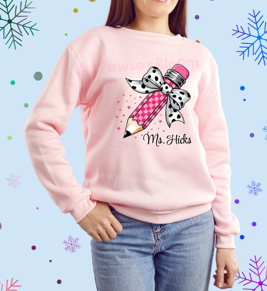 Pink pencil sweatshirt