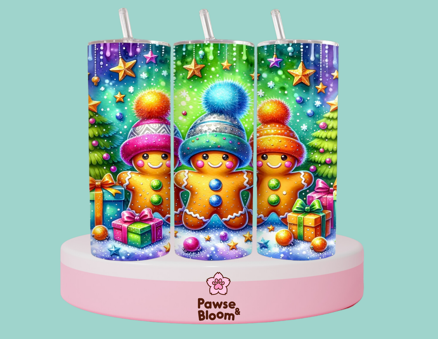 Colorful Snowman tumbler